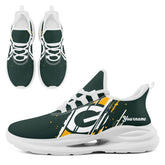 Custom Green Bay Personalized Team NFL Fan Gear Sneakers – Unisex Gameday Athletic Shoes Custom Team Name Sports Runners FN079-E020219-13