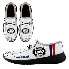 Custom White Blue New England Shoes Personalized Sneaker FN042-D020279-26