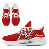 Custom San Francisco Personalized Team NFL Fan Gear Sneakers – Unisex Gameday Athletic Shoes Custom Team Name Sports Runners FN079-E020219-25