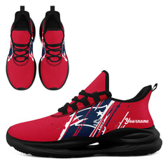 Custom New England Personalized Team NFL Fan Gear Sneakers – Unisex Gameday Athletic Shoes Custom Team Name Sports Runners FN079-E020219-26