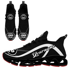 Custom Black White Maxsoul Shoes Personalized Sneaker FN003XD-D020391-15