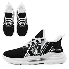 Custom Las Vegas Personalized Team NFL Fan Gear Sneakers – Unisex Gameday Athletic Shoes Custom Team Name Sports Runners FN079-E020219-20