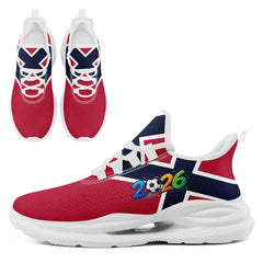 Custom 2026 World Cup Norway Sneakers DIY Country Flag Running Shoes Lightweight Sport Shoes Gift for Football Fans Personalized Team Name and Logo FN079-F027070-4