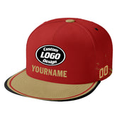 Custom Red Yellow San Francisco Hat Sport Design Cap Stitched Adjustable Personalized PR067B-D020261-25