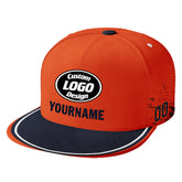 Custom Orange Blue Chicago Hat Sport Design Cap Stitched Adjustable Personalized PR067B-D020261-7