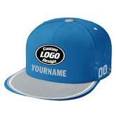 Custom Blue Gray Detroit Hat Sport Design Cap Stitched Adjustable Personalized PR067B-D020261-11