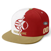 Custom White Red California Hat Sport Design Cap Stitched Adjustable Personalized PR067B-D028017-13