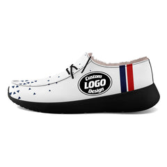 Custom White Blue New England Shoes Personalized Sneaker FN042-D020279-26