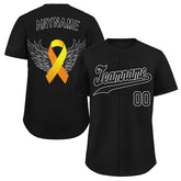 Custom Black World Cancer Day Personalized Authentic Baseball Jersey BSBJ01-E06020-16