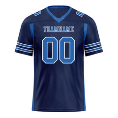 Custom Blue Striped Sleeves Personalized Authentic Football Jersey FBJ02-D06077
