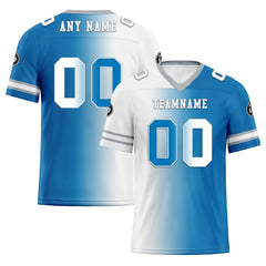 Custom Blue White Michigan Personalized Authentic Football Jersey FBJ02-D028017-6