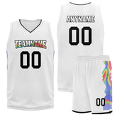 Custom White Rainbow City Edition Personalized Sports Uniform Authentic Basketball Jersey BBJ01-D06101-8