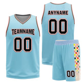 Custom Glacier Blue Brown Red San Antonio City Edition Personalized Reversible Basketball Set Sports Basketball Jersey BBJ01R-D0610-27-COOLMAX
