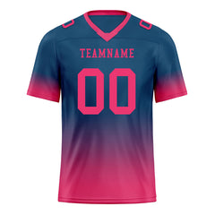 Custom Dark Teal Pink Fade Fashion Personalized Authentic Football Jersey FBJ02-D06089