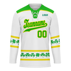 Custom Four-leaf clover Personalized Hockey Jersey HCKJ01-E0615-9