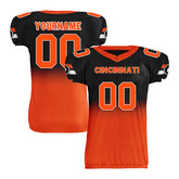 Custom Black Orange Fade Fashion Cincinnati High-Performance American Football Jersey FBJ06-D020252-6