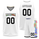 Custom White Rainbow Denver City Edition Personalized Reversible Basketball Set Sports Basketball Jersey BBJ01R-D0610-8-COOLMAX
