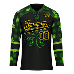 Custom Four-leaf clover Personalized Hockey Jersey HCKJ01-E0615-8