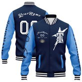 Custom Blue Tennessee Jacket Bomber Full-Snap Varsity Letterman Personalized Jacket FZ005SX-D020290-32