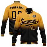 Custom Yellow Black Fade Fashion Jacket Bomber Full-Snap Varsity Letterman Personalized Jacket FZ005-D020229-9