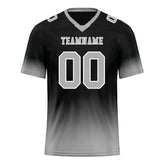 Custom Gray Black Fade Fashion Personalized Authentic Football Jersey FBJ02-D06083
