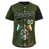 Custom Green Black Skull Fashion Personalized Authentic Baseball Jersey BSBJ01-D017152