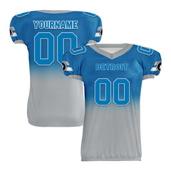 Custom Blue Gray Fade Fashion Detroit High-Performance American Football Jersey FBJ06-D020252-11