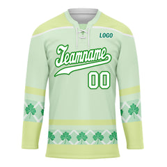 Custom Four-leaf clover Personalized Hockey Jersey HCKJ01-E0615-10