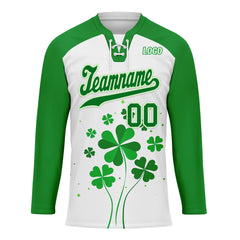 Custom Four-leaf clover Personalized Hockey Jersey HCKJ01-E0615-2