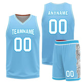 Custom Blue Red Cleveland City Edition Personalized Reversible Basketball Set Sports Basketball Jersey BBJ01R-D0610-6-COOLMAX