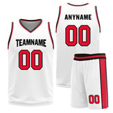 Custom White Red Black Detroit City Edition Personalized Reversible Basketball Set Sports Basketball Jersey BBJ01R-D0610-9-COOLMAX