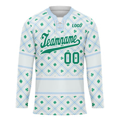 Custom Four-leaf clover Personalized Hockey Jersey HCKJ01-E0615-7