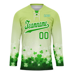 Custom Four-leaf clover Personalized Hockey Jersey HCKJ01-E0615-5