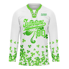 Custom Four-leaf clover Personalized Hockey Jersey HCKJ01-E0615-4