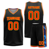 Custom Black Blue Orange White Oklahoma City City Edition Personalized Reversible Basketball Set Sports Basketball Jersey BBJ01R-D0610-21-COOLMAX
