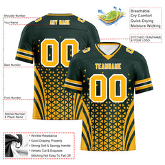 Custom Green Yellow Wisconsin Personalized Authentic Football Jersey FBJ02-D023033-13