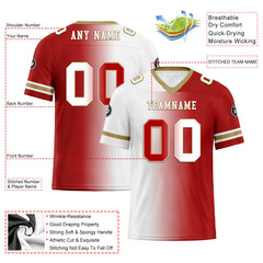 Custom White Red California Personalized Authentic Football Jersey FBJ02-D028017-13