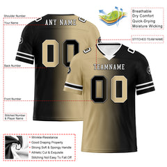 Custom Black Yellow Louisiana Personalized Authentic Football Jersey FBJ02-D028017-10