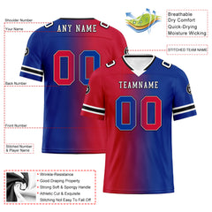 Custom Blue Red New York Personalized Authentic Football Jersey FBJ02-D028017-18