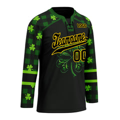 Custom Four-leaf clover Personalized Hockey Jersey HCKJ01-E0615-8