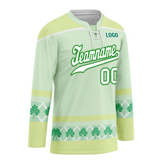 Custom Four-leaf clover Personalized Hockey Jersey HCKJ01-E0615-10