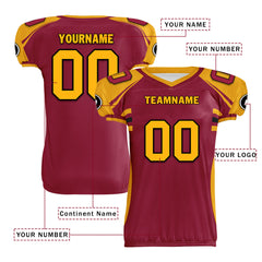Custom Red Yellow Arizona High-Performance American Football Jersey FBJ06-D023001-1