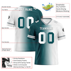 Custom White Green Pennsylvania Personalized Authentic Football Jersey FBJ02-D028017-12