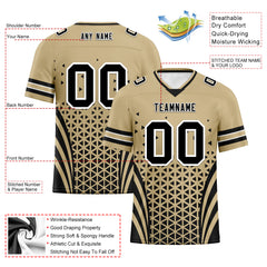 Custom Beige Black Louisiana Personalized Authentic Football Jersey FBJ02-D023033-19
