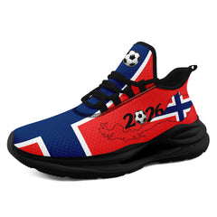 Custom 2026 World Cup Norway Sneakers DIY Country Flag Running Shoes Lightweight Sport Shoes Gift for Football Fans Personalized Team Name and Logo FN079-F027070-2