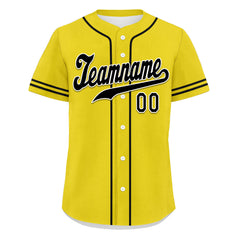 Custom Yellow Classic Style Black Personalized Authentic Baseball Jersey UN002-bd0b00d8-b7