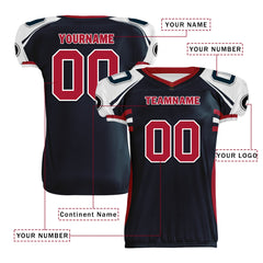 Custom Blue White Texas High-Performance American Football Jersey FBJ06-D023001-12