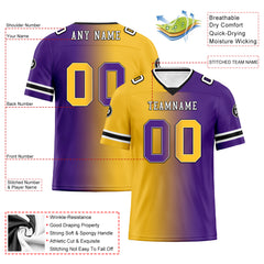 Custom Purple Yellow Minnesota Personalized Authentic Football Jersey FBJ02-D028017-9