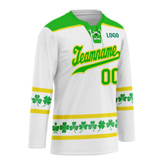 Custom Four-leaf clover Personalized Hockey Jersey HCKJ01-E0615-9