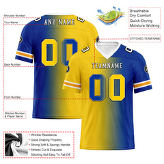 Custom Yellow Blue California Personalized Authentic Football Jersey FBJ02-D028017-8
